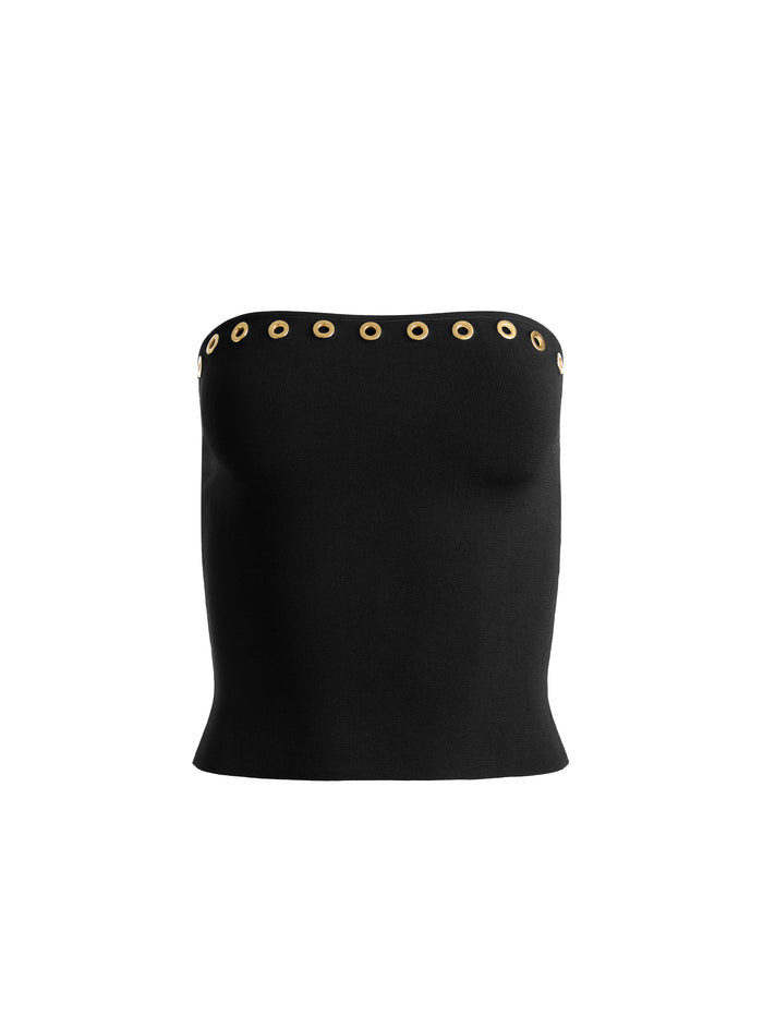 ALISON GROMMET TUBE TOP - BLACK