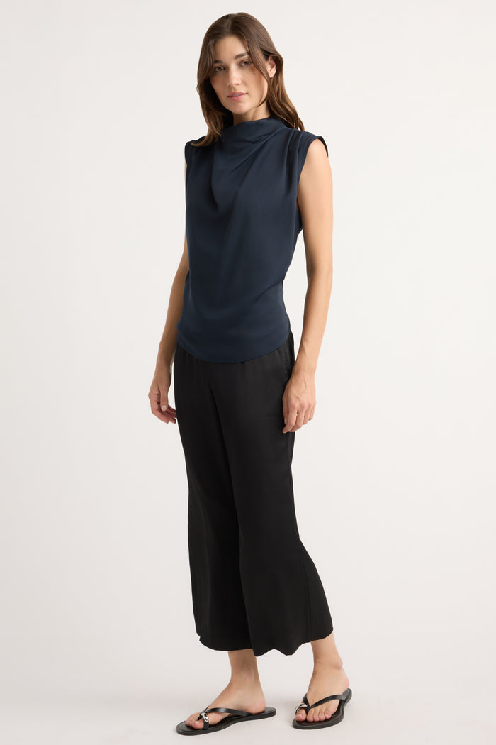Renée | Allegra Gathered-Neck Sleeveless Blouse in Size Extra Small