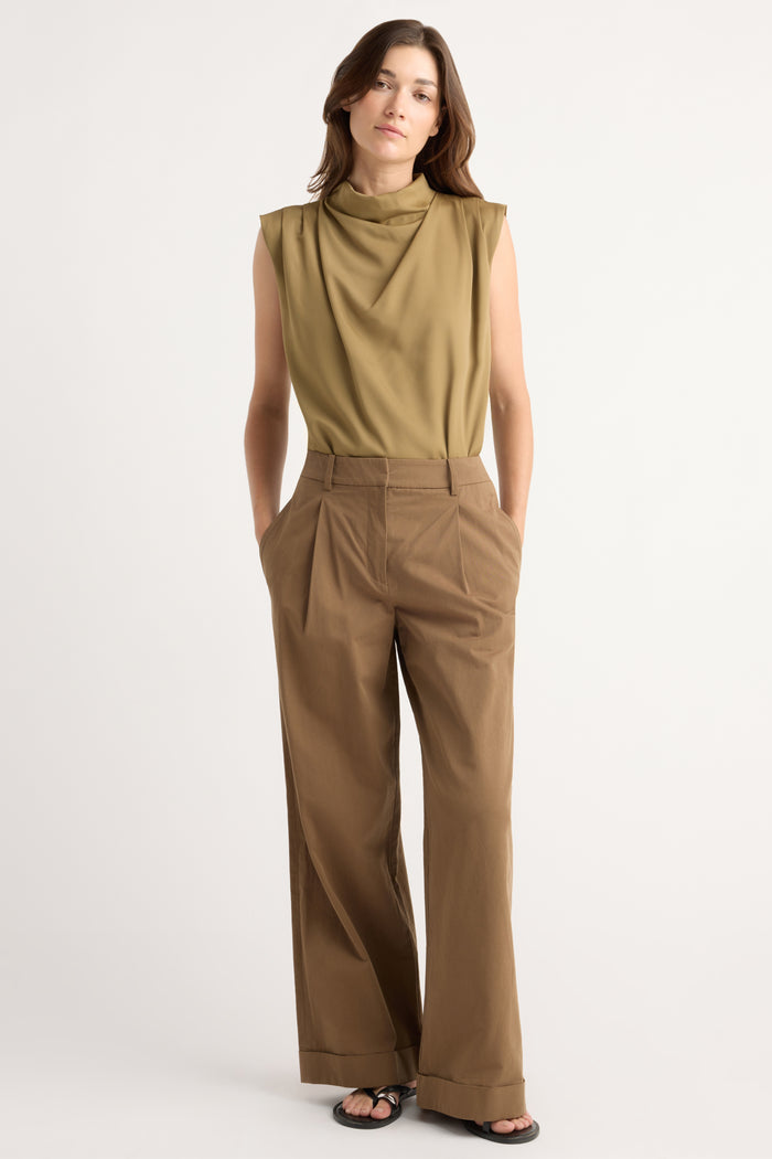 Renée | Allegra Gathered-Neck Sleeveless Blouse in Size Extra Small
