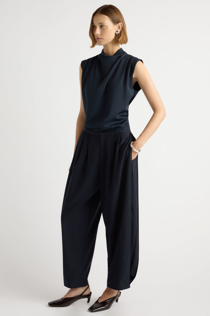 Mali | Allegra Gathered-Neck Sleeveless Blouse in Size Small