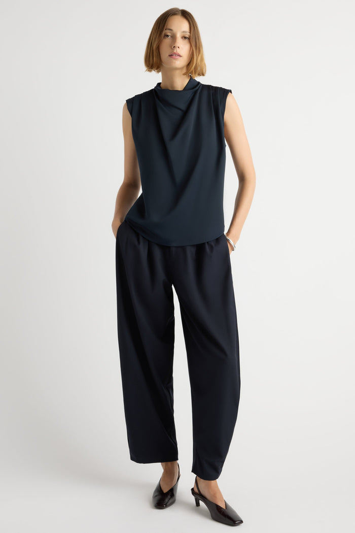 Mali | Allegra Gathered-Neck Sleeveless Blouse in Size Small