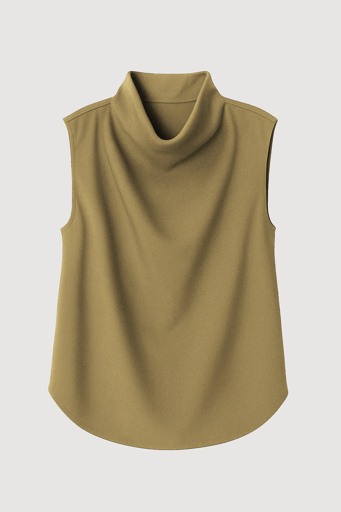 Renée | Allegra Gathered-Neck Sleeveless Blouse in Size Extra Small - Flat