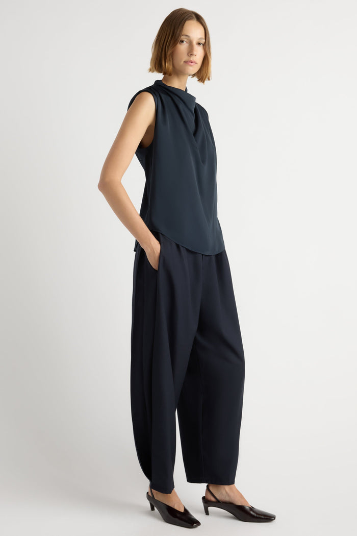 Mali | Allegra Gathered-Neck Sleeveless Blouse in Size Small