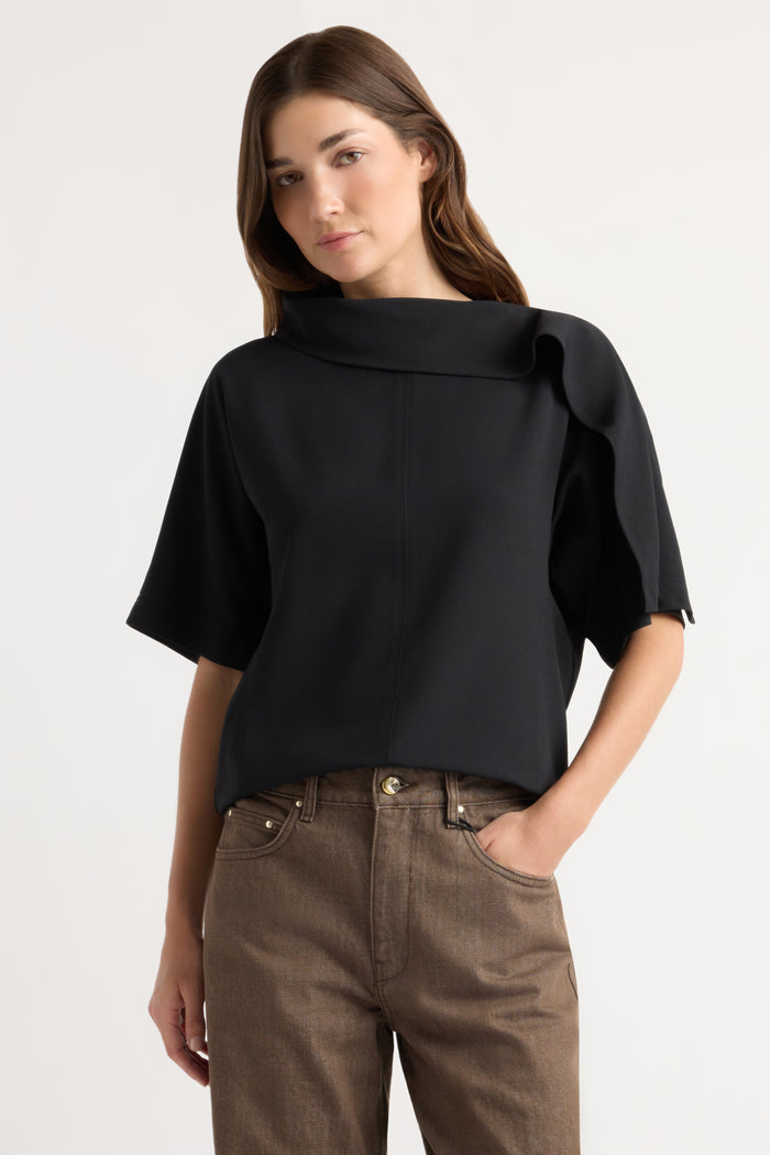 Renée | Allie Foldover Scarf-Neck Blouse in Size Small