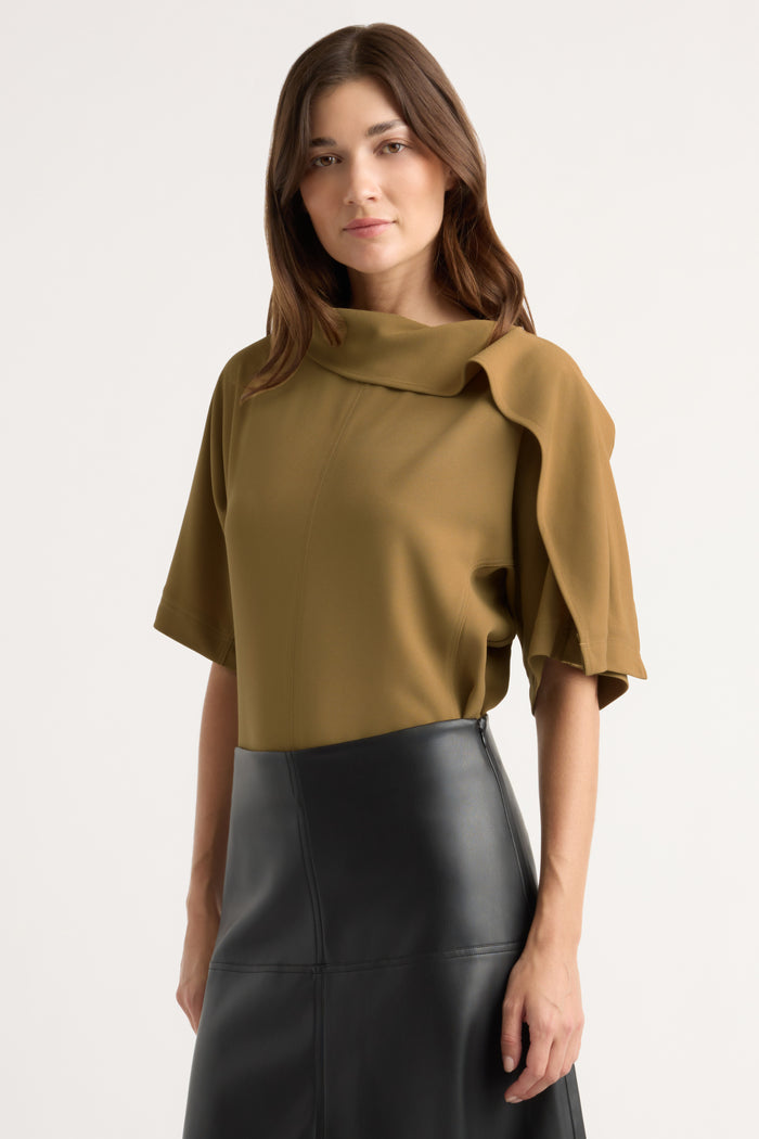 Renée | Allie Foldover Scarf-Neck Blouse in Size Small