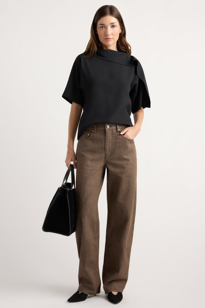 Renée | Allie Foldover Scarf-Neck Blouse in Size Small