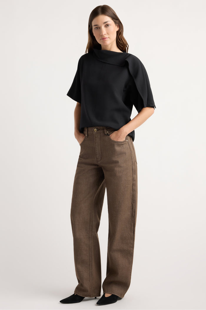 Renée | Allie Foldover Scarf-Neck Blouse in Size Small