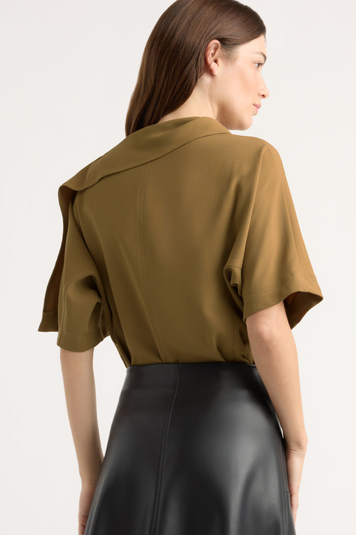 Renée | Allie Foldover Scarf-Neck Blouse in Size Small