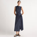 Karolina | Amelia Asymmetric-Neck Wrap Dress in Size Extra Small