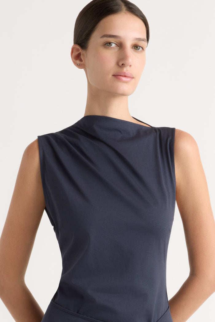 Karolina | Amelia Asymmetric-Neck Wrap Dress in Size Extra Small