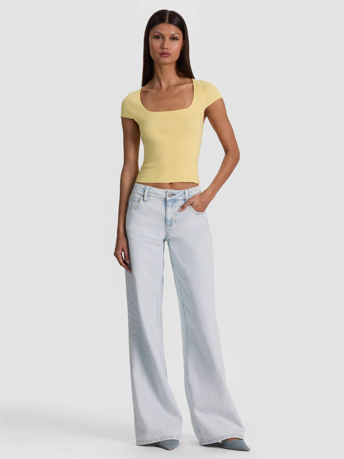 ANAIS RIBBED BABY TEE - BUTTER
