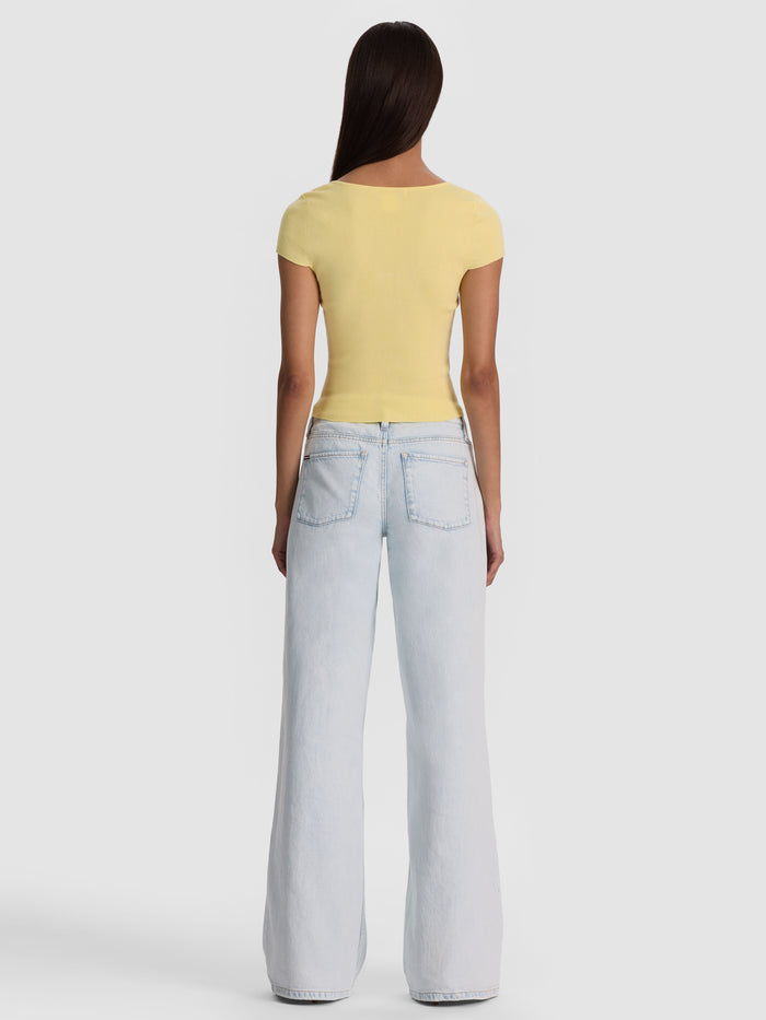 ANAIS RIBBED BABY TEE - BUTTER