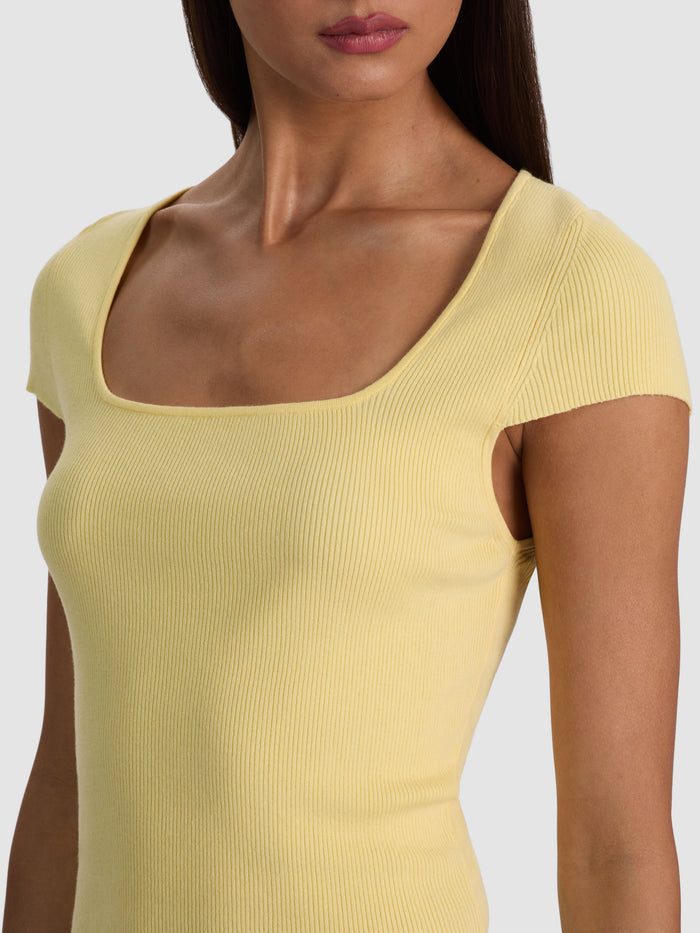 ANAIS RIBBED BABY TEE - BUTTER