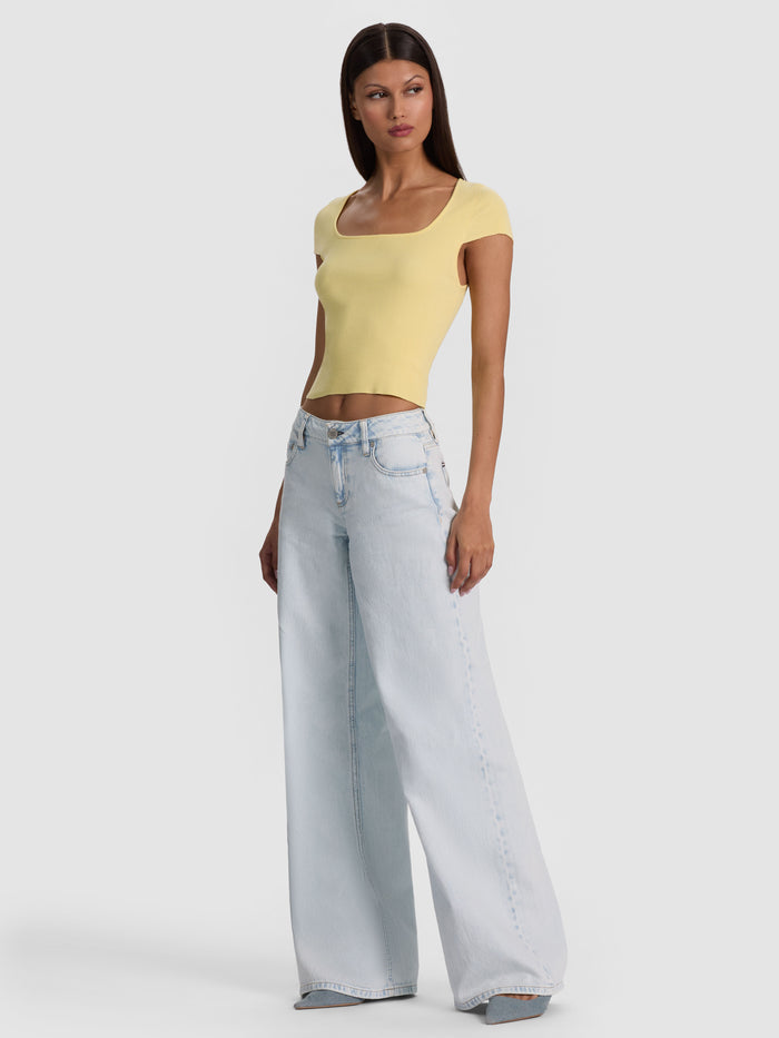 ANAIS RIBBED BABY TEE - BUTTER