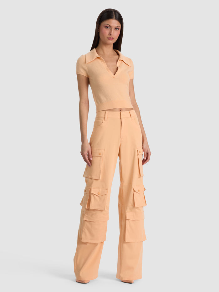 ANDI CASHMERE POLO - LIGHT PEACH
