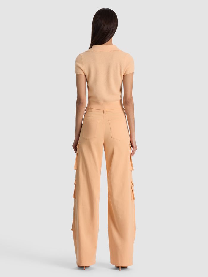 ANDI CASHMERE POLO - LIGHT PEACH