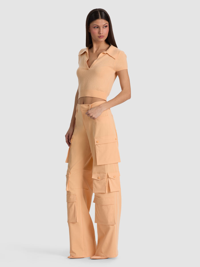 ANDI CASHMERE POLO - LIGHT PEACH