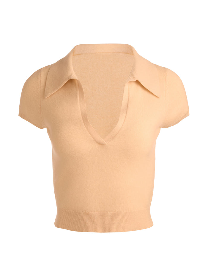 ANDI CASHMERE POLO - LIGHT PEACH