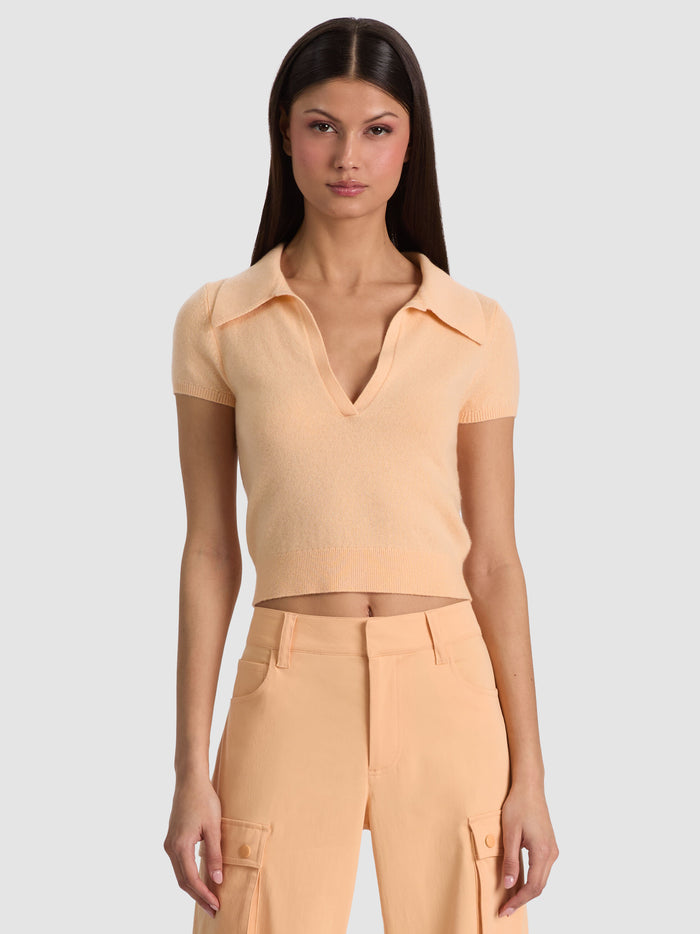ANDI CASHMERE POLO - LIGHT PEACH
