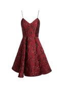 ANETTE DEEP PLEAT PARTY DRESS - BORDEAUX