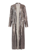 ANGELA EMBELL LONG COAT - ANTIQUE SILVER