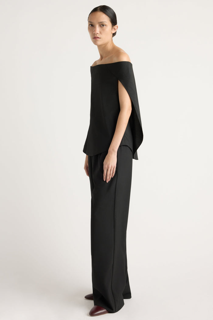 Charlotte | Angeli Off-Shoulder Back-Drape Blouse in Size Small