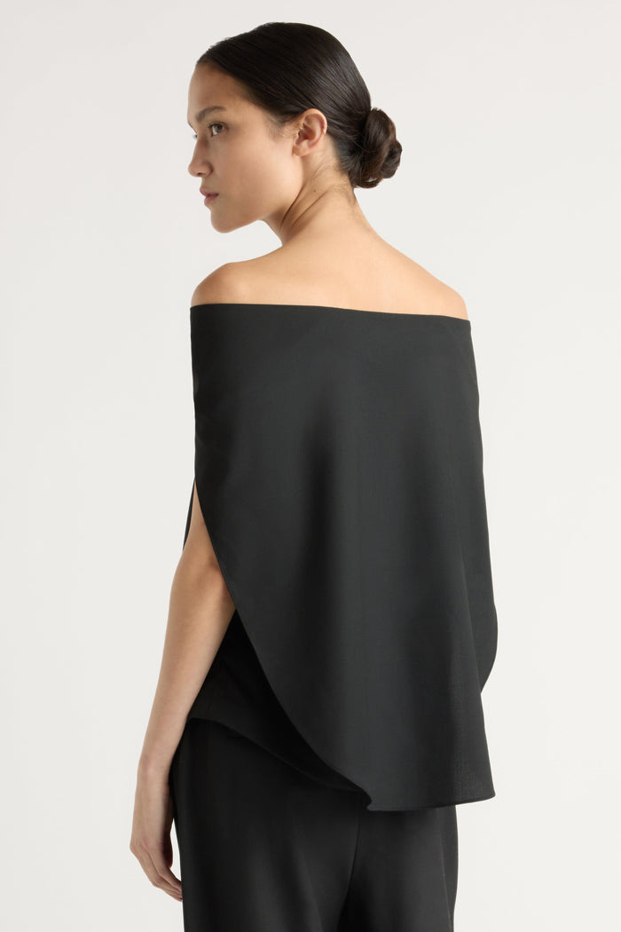 Charlotte | Angeli Off-Shoulder Back-Drape Blouse in Size Small