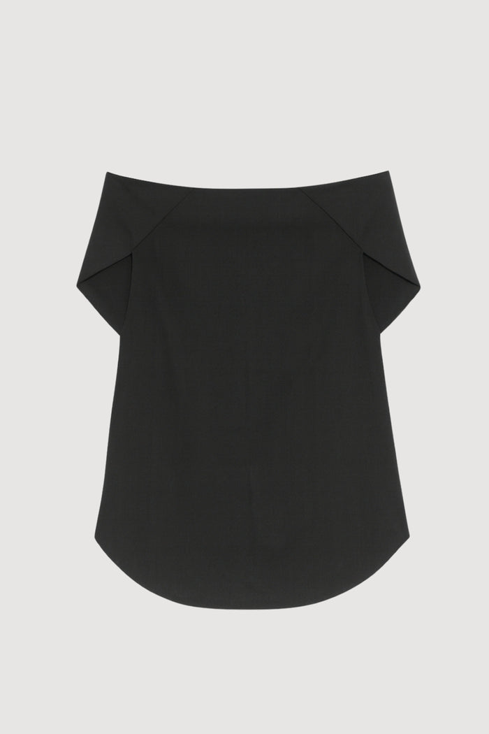 Charlotte | Angeli Off-Shoulder Back-Drape Blouse in Size Small - Flat