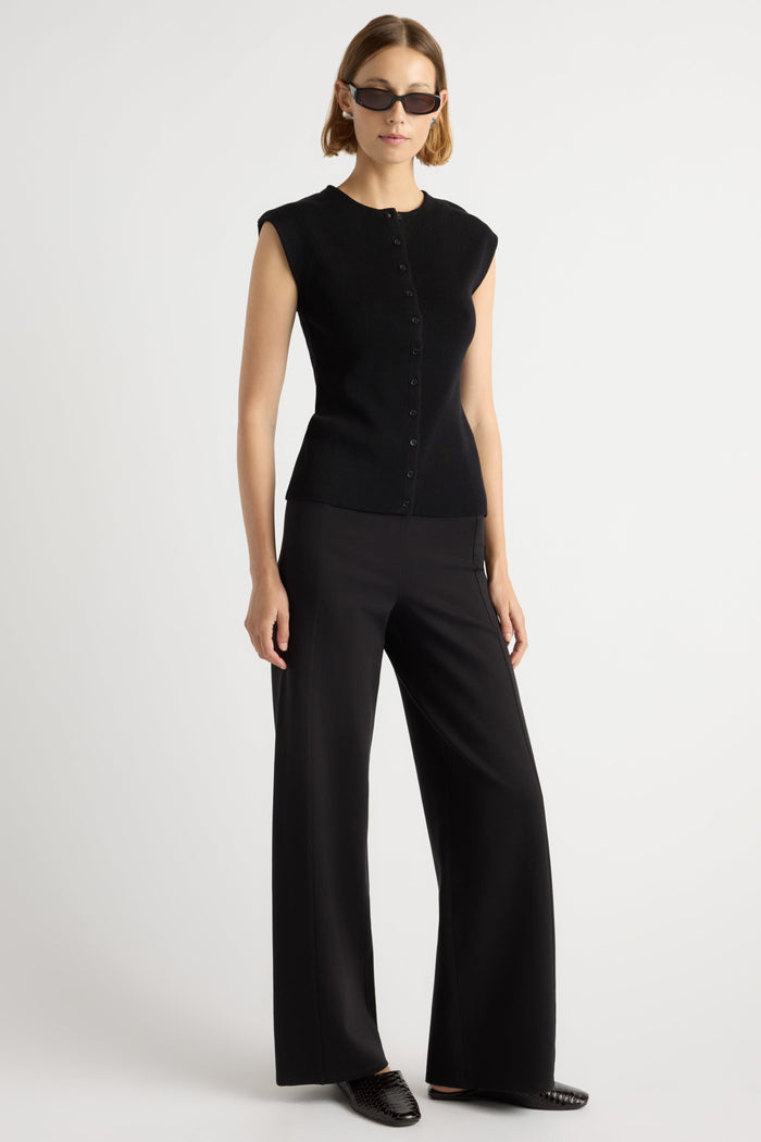 Mali | Anh Wide-Leg Ponte Stretch Pant in Size Small