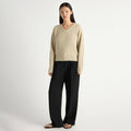 Aniya Double-Pleated Tailored Pant