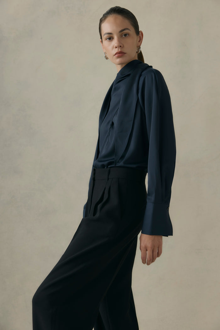 Beate | Aniya Double-Pleated Tailored Pant in Size Extra Small