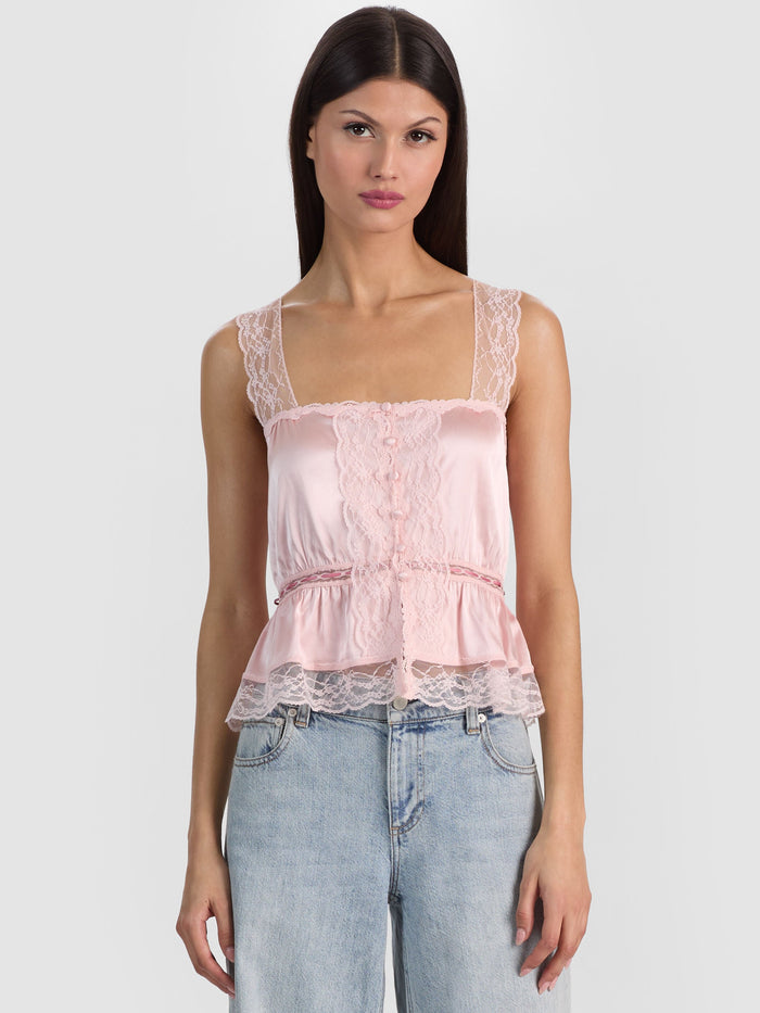 ANNABETH CROPPED TANK - ENGLISH ROSE