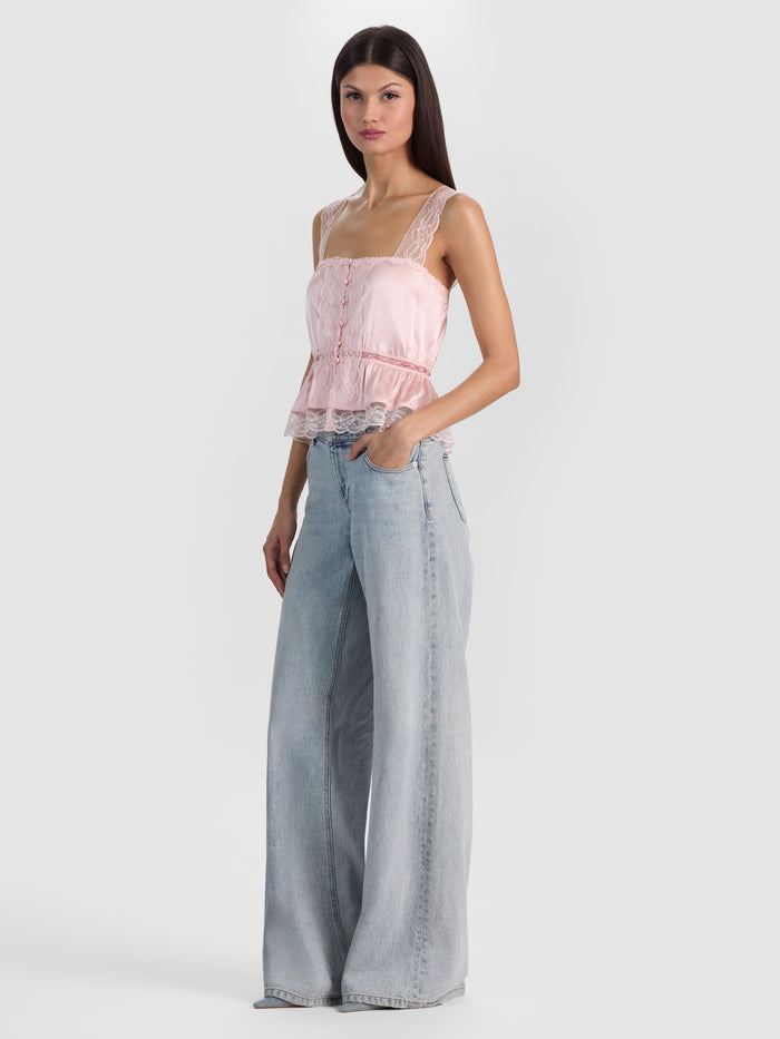ANNABETH CROPPED TANK - ENGLISH ROSE