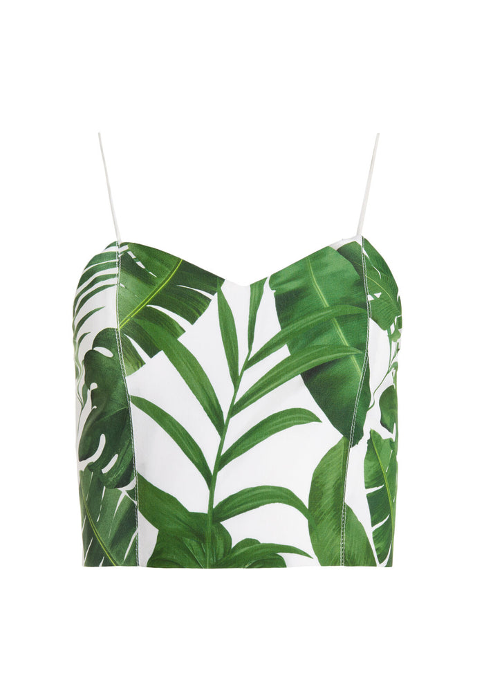 ARCHER CROPPED CAMI - TROPICAL LEAVES