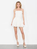 ARDEN DROP WAIST MINI DRESS - OFF WHITE