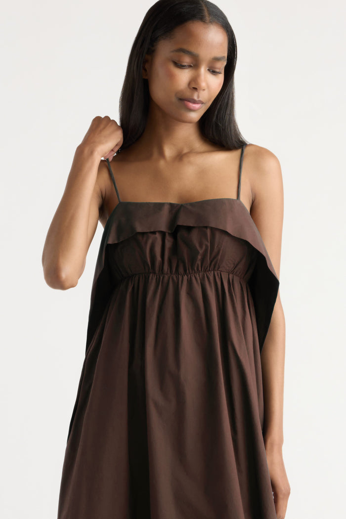 Isilda | Astrid Organic Cotton Foldover Dress in Size Extra Small