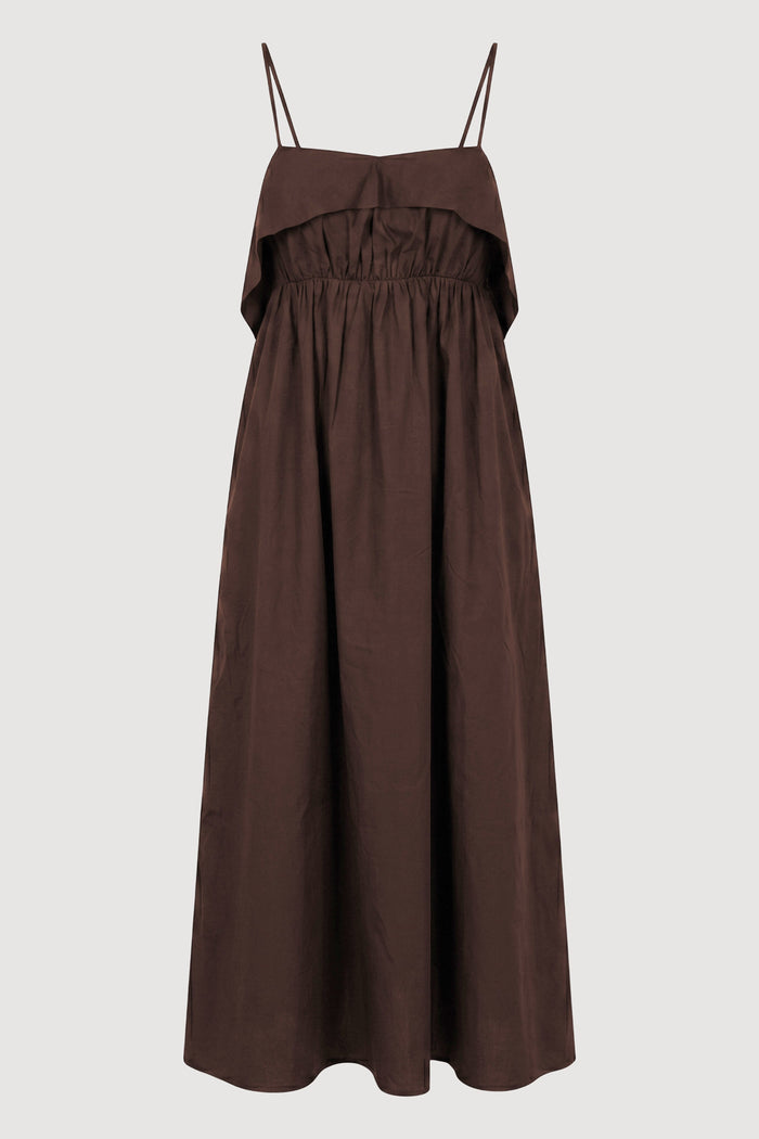 Isilda | Astrid Organic Cotton Foldover Dress in Size Extra Small - Flat