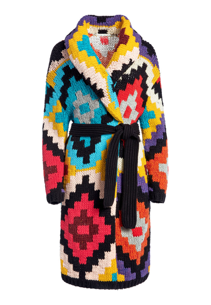 ASTRID SHAWL COLLAR COAT - MULTI