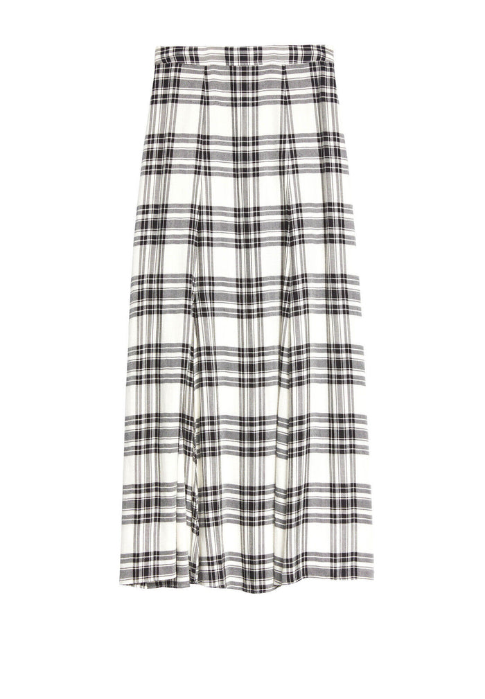 ATHENA DBL SLIT MAXI SKIRT - WHITE / BLACK