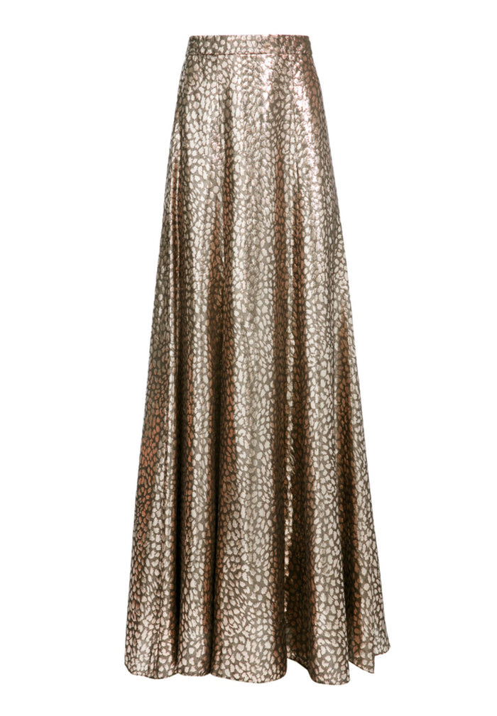 ATHENA METALLIC MAXI SKIRT - BLACK/SILVER/GOLD