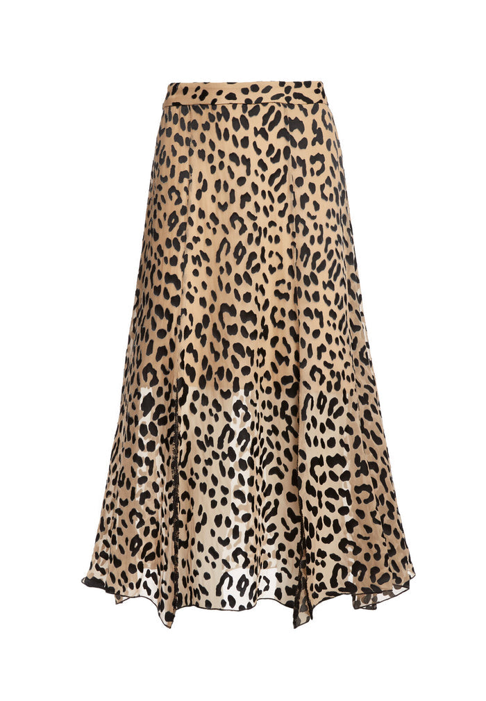 ATHENA MIDI SKIRT - LEOPARD-SAND