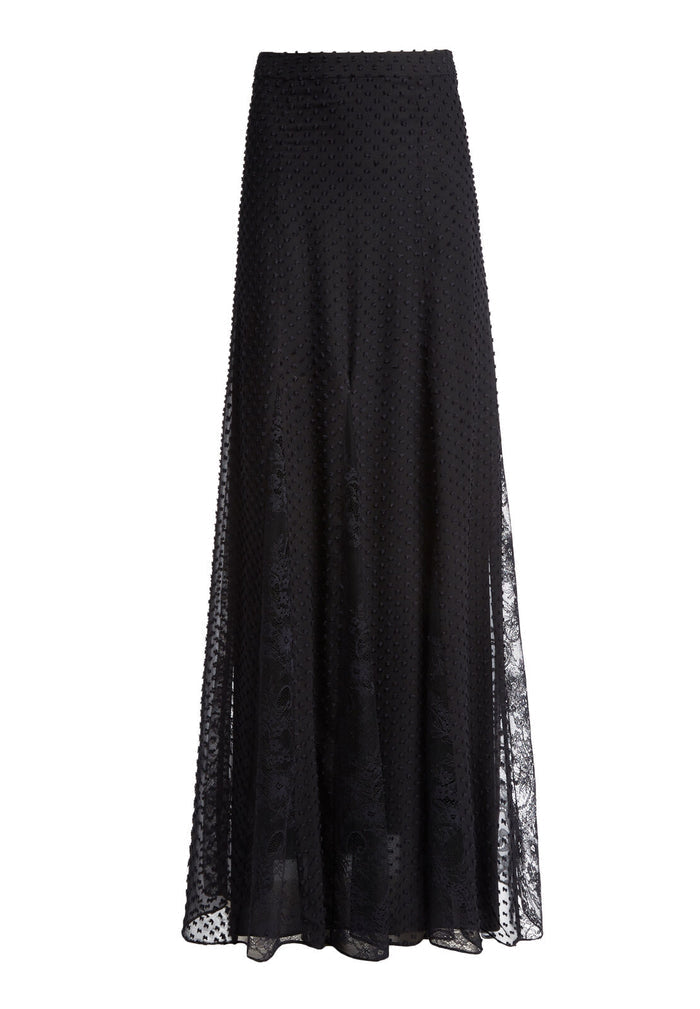 ATHENA SKIRT W GODETS - BLACK