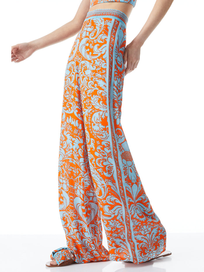 ATHENA SMOCKED WAISTBAND WIDE LEG PANT - FOREVER YOURS SIENNA