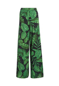ATHENA SUPER FLRD WIDE LEG PNT - TROPICAL LEAVES-BLACK
