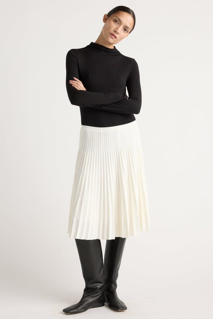 Charlotte | Ava Mock-Neck Long-Sleeve Tee in Size Small