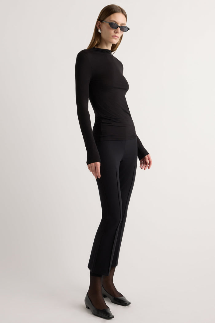 Marije | Ava Mock-Neck Long-Sleeve Tee in Size Small