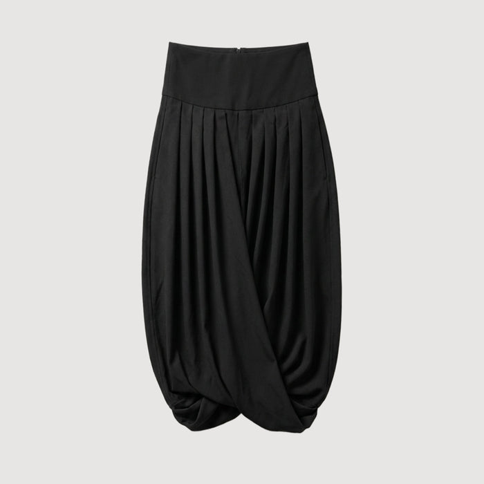 Azalea Gathered-Drape Cocoon Skirt