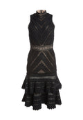 AZITA FIT AND FLARE TIERED DRS - BLACK