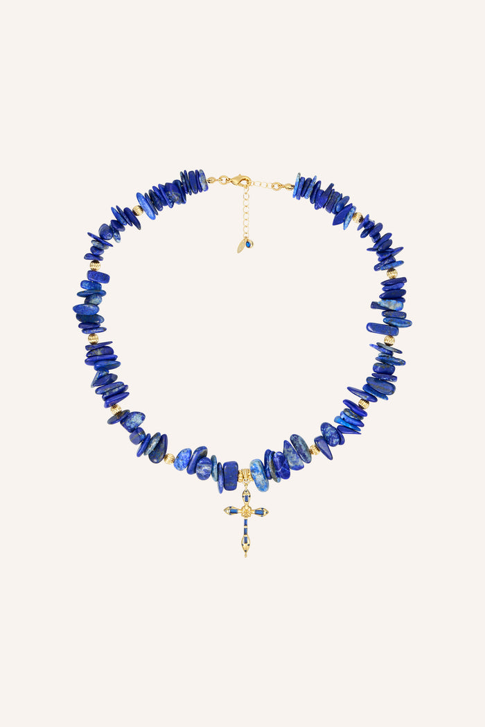 Azzurro Beaded Necklace in Lapis Lazuli