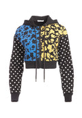 BARRON CRPD WDESLVS ZIPUP HDIE - DITSY DAFFODIL COBALT/BLK CMBO